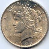 USA 1922 silver 1 dollar toned BU
