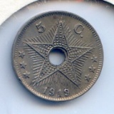 Belgian Congo 1919 5 centimes AU
