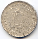 Bolivia 1900 MM silver 50 centavos VF cleaned