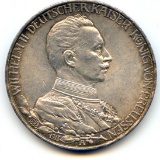Germany/Prussia 1913-A silver 3 marks toned AU