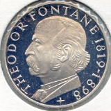 Germany 1969-G silver 5 marks Fontane choice PROOF