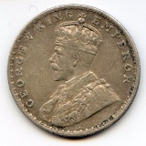 India/British 1918 silver 1 rupee good VF