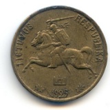 Lithuania 1925 10 centu about XF