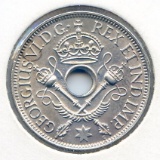 New Guinea 1945 silver 1 shilling BU