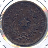 Paraguay 1870 4 centesimos choice XF