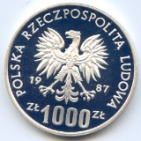 Poland 1987 silver 1000 zlotych Olympics PROBA