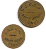 USA/Texas 3 Fort Hood mess tokens, VF or better