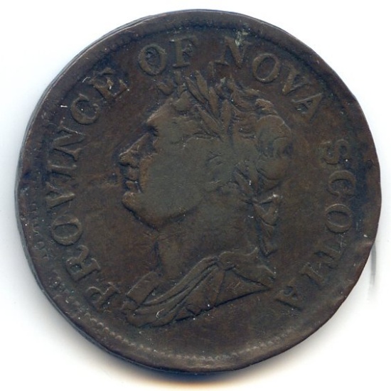 Canada/Nova Scotia 1832 1 penny token about VF