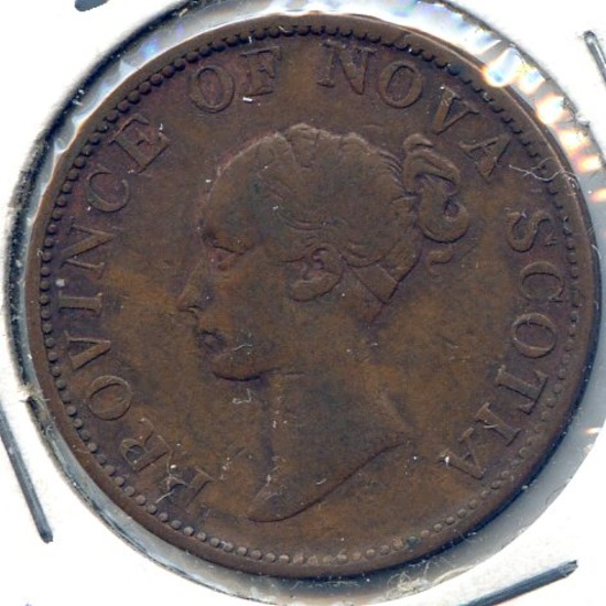 Canada/Nova Scotia 1843 1/2 penny token good VF