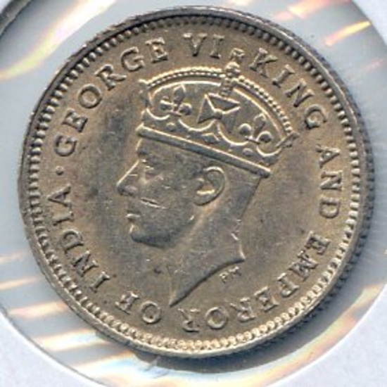 British Guiana 1942 silver 4 pence lustrous AU/UNC