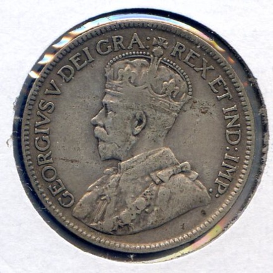 Canada 1927 silver 25 cents VF KEY DATE