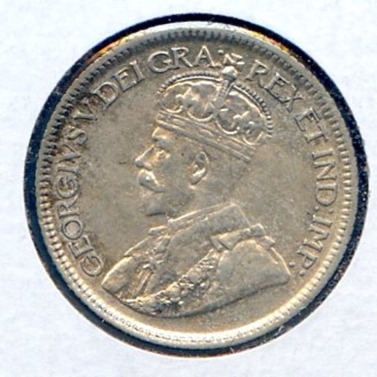 Canada 1920 silver 10 cents AU