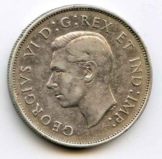 Canada 1942 silver 50 cents about XF