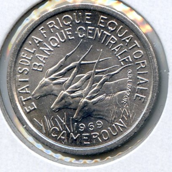Cameroon 1969 1 franc gem BU