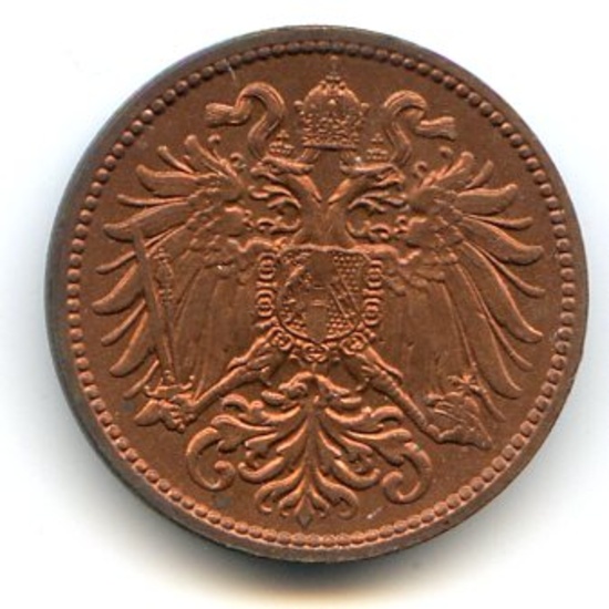Austria 1911 2 heller UNC RD