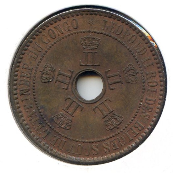 Belgian Congo 1887 5 centimes UNC BN
