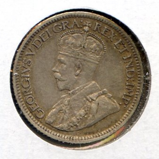 Canada 1916 silver 10 cents good VF