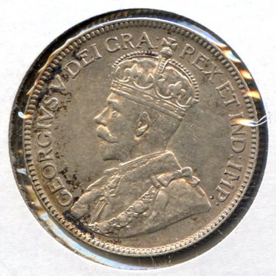 Canada 1929 silver 25 cents XF