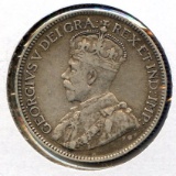 Canada 1917 silver 25 cents about VF