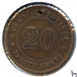 China/Kwangsi 1921 20 cents PATTERN XF details holed