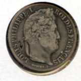 France 1832-W silver 1/2 franc good VF