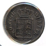 Germany/Wuerttemberg 1852 silver 6 kreuzer good VF