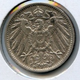Germany 1905-D silver 1 mark XF