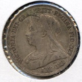 Great Britain 1895 silver 1 shilling about XF