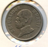 Haiti 1907 20 centimes AU