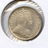 Hong Kong 1905 silver 5 cents choice UNC