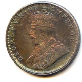 India/British 1918 silver 1/2 rupee choice toned BU