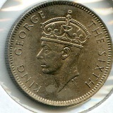 Mauritius 1950 1/4 rupee BU