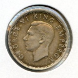 New Zealand 1944 silver 6 pence BU
