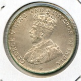 Straits Settlements 1920 silver 50 cents lustrous AU