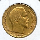 France 1852-A GOLD 20 francs VF