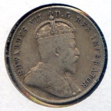 Canada 1907 silver 10 cents F