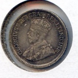 Canada 1916 silver 5 cents good VF