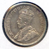 Canada 1917 silver 10 cents about XF