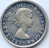 Canada 1955 silver 1 dollar AU/UNC