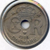 Denmark 1925 25 ore good VF KEY DATE