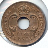 East Africa 1921 5 cents UNC RB