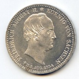 Germany/Saxony 1854-F silver 1/3 thaler BU SCARCE