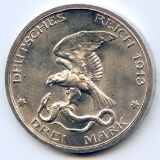 Germany/Prussia 1913-A silver 3 marks choice BU