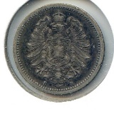 Germany 1874-B silver 20 pfennig good VF