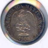 Mexico 1905 MoM silver 10 centavos XF