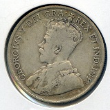 Newfoundland 1917 silver 50 cents F
