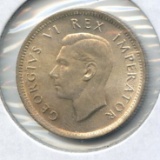 South Africa 1945 silver 6 pence gem BU