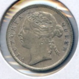 Straits Settlements 1895 silver 10 cents AU
