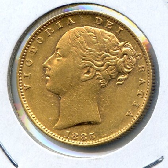 Australia 1885-M GOLD sovereign nice XF
