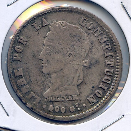 Bolivia 1860-FJ silver 8 soles XF for type